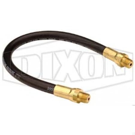 Dixon Grease Whip Hose Assembly, For Use with Hand Grease Gun, 1/8-27 MNPT, Brass GWH6000